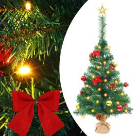 Artificial Pre-lit Christmas Tree with Baubles Green 2 ft