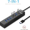 7-Port USB 3.0 Hub; IVETTO Data USB Hub With Individual Switches For Laptop; PC; MacBook; Mac Pro; Mac Mini; IMac; Surface Pro And More (3.3FT)