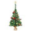 Artificial Pre-lit Christmas Tree with Baubles Green 2 ft