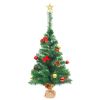 Artificial Pre-lit Christmas Tree with Baubles Green 2 ft