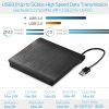 External CD DVD Drive USB 3.0 Slim DVD-RW Drive Superdrive Burner Writer High Speed Data Transfer USB Optical Drives Players