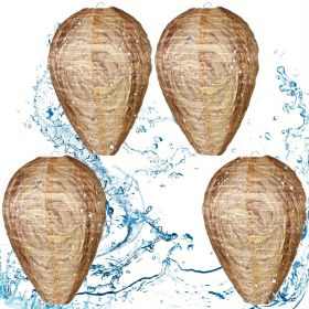1pc/4pcs Waterproof Wasp Nest Decoy Safe Hanging Wasp Deterrent (Quantity: 4pcs Sandy Brown)