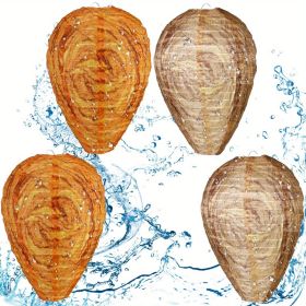 1pc/4pcs Waterproof Wasp Nest Decoy Safe Hanging Wasp Deterrent (Quantity: 4pcs Orange+Sandy Brown)