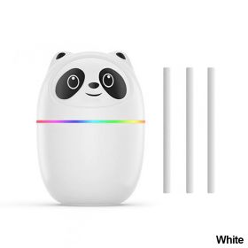 Desktop USB Mini Panda Air Humidifier & 3 Cotton Swabs (Color: White)