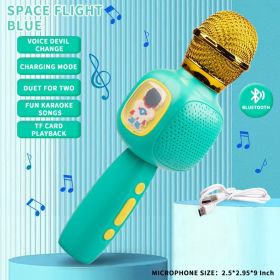 Children's Microphone; Karaoke Singing Speaker ; Integrated Music Toy; Musical Instrument Holiday Gift 3-12 Years Old (Color: Green)