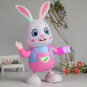 Electric Music; Dancing; Bunny; Drumming; Sound; And Moving Cartoon Baby Toy Early Education Children's Gift (Color: Pink Dancing Rabbit-20cm*8cm27cm, Items: Battery Version (battery + Screwdriver))
