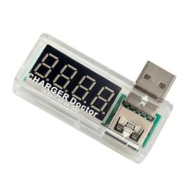 Voltmeter Smart Electronics Digital USB Mobile Power Charging Current Voltage Tester; Meter USB Charger Doctor Voltmeter Ammeter (model: Transparent Curvy)
