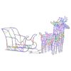 Reindeers & Sleigh Christmas Decoration 160 LEDs 51.2" Acrylic